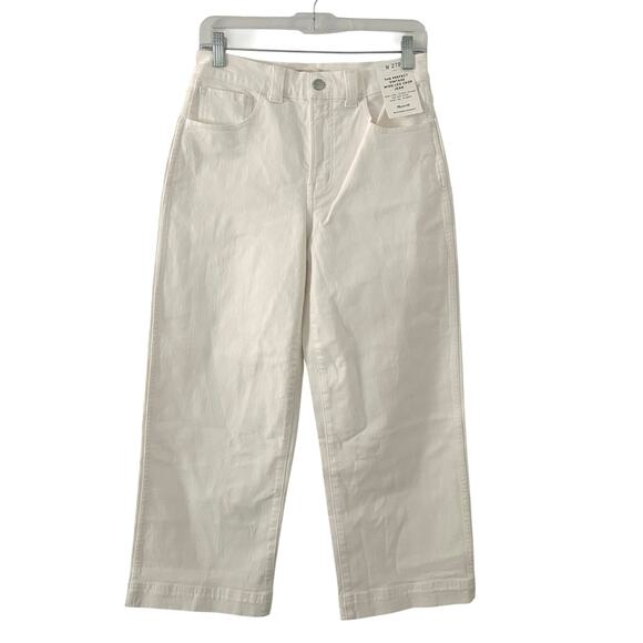 Madewell Women's The Perfect Vintage Wide Leg Crop Jean White 27 P Petite New - Picture 2 of 10